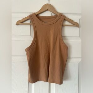 Maeve Anthropologie Racerack Ribbed Cotton Cropped Tank, Size large
